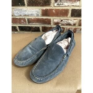 Barneys CO-OP New York Gray Suede Slip on Loafers Men's Size 9.5 Made In Italy